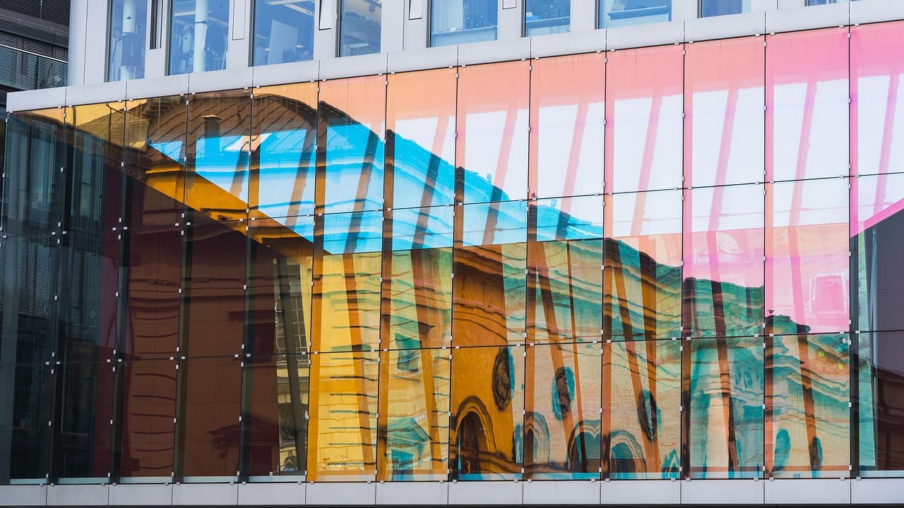Modern glass façade on a commercial building in the UAE